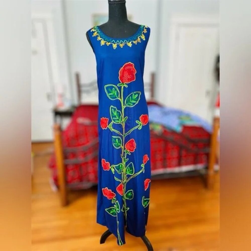 Embroidered Maxi Dress | Made in Brazil - Size Large
